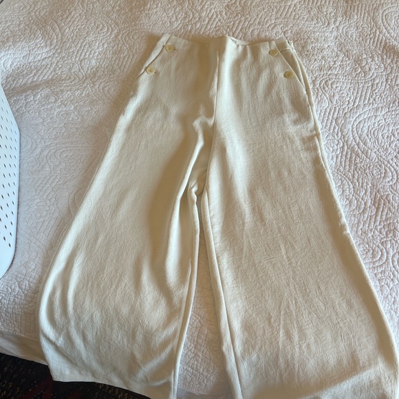 J Crew Sailor Button Wide Leg Pant in Off White NWOT - Picture 3 of 4